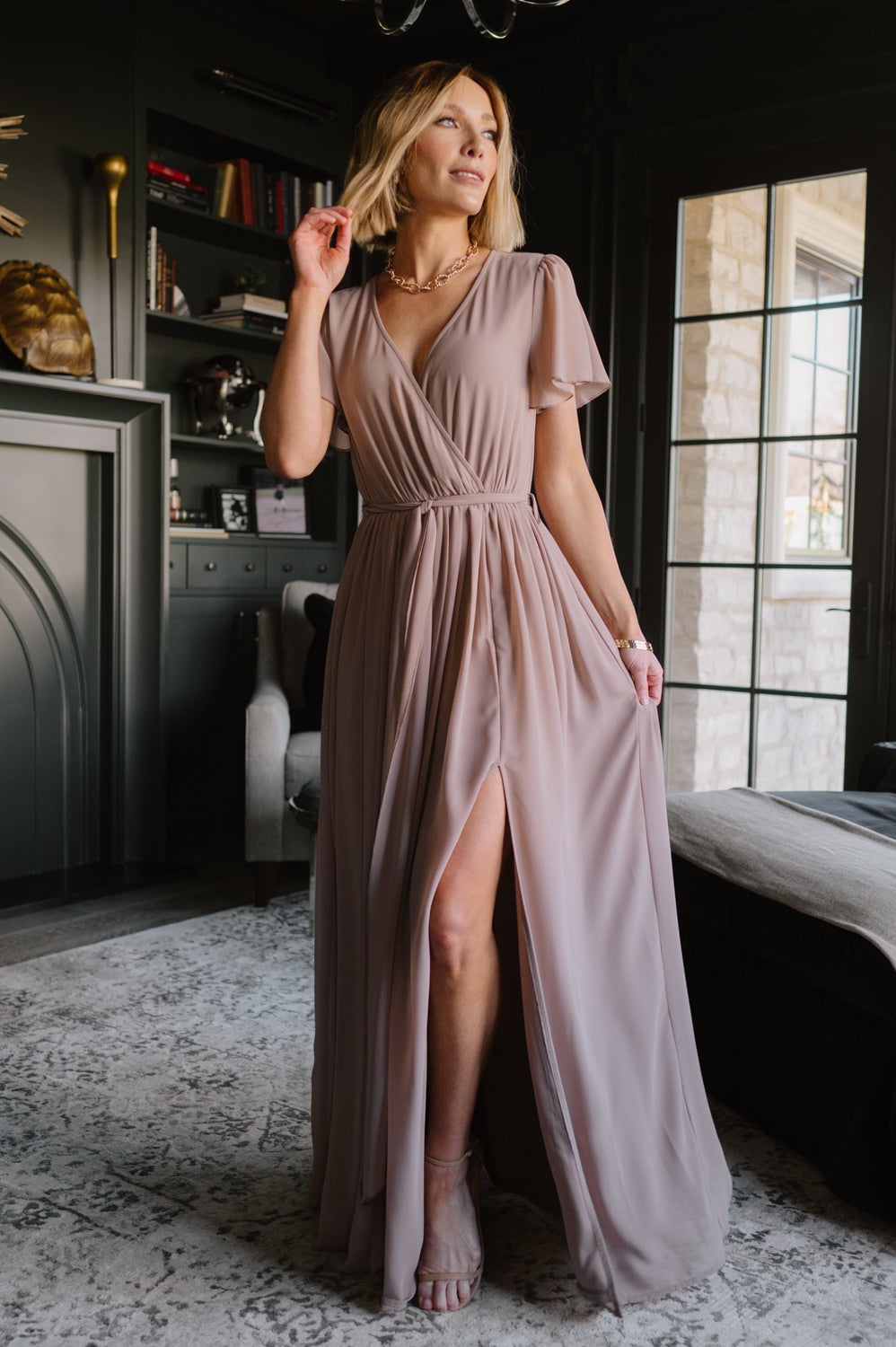 Kristina Maxi Dress | Taupe | Baltic Born